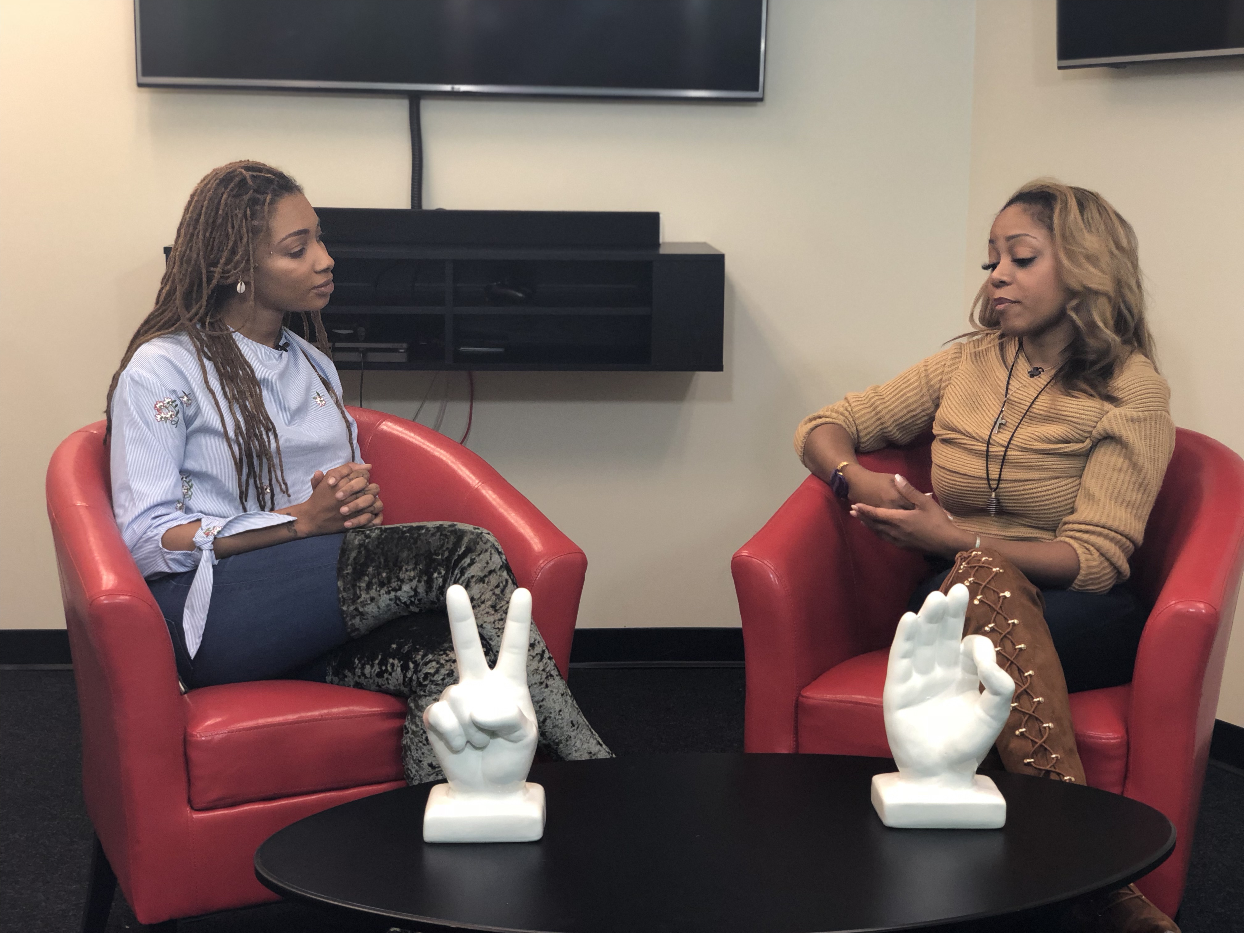 LaTavia Roberson In The Radio One Charlotte Social Studios