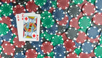 Poker Chips w/ Blackjack Ace & King of Diamonds