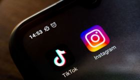 In this photo illustration a TikTok and an Instagram app...