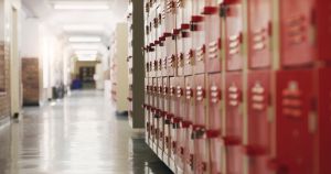 Shot of an empty corridor in a high school