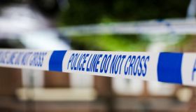 Police tape seen around the crime scene in London...