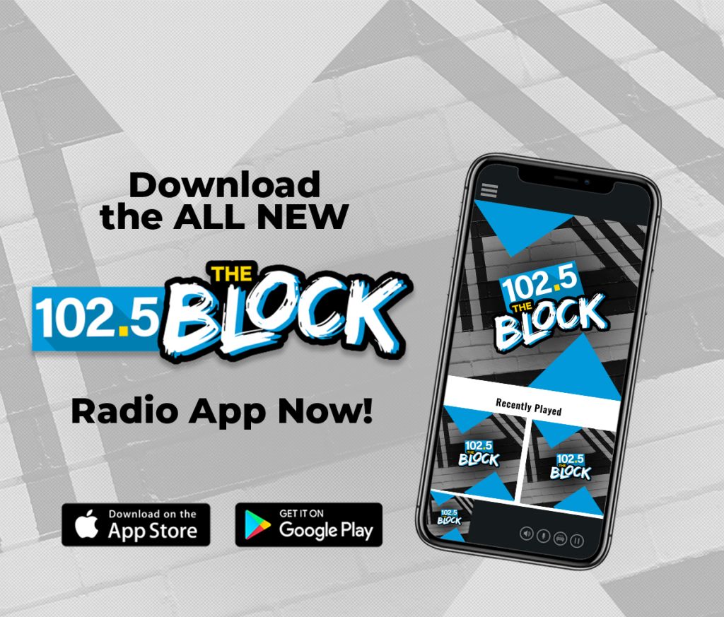 102.5 The Block App Promo graphics