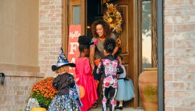 Children in Costume on Halloween Trick or Treating